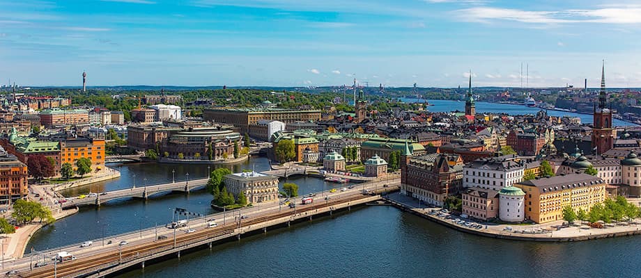 Blick auf die Altstadt von Stockholm