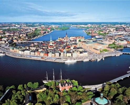 Blick auf die Altstadt von Stockholm