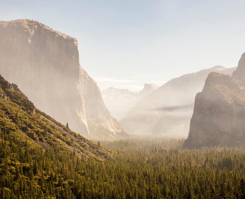 Blick in das Yosemite Valley in kalifornien