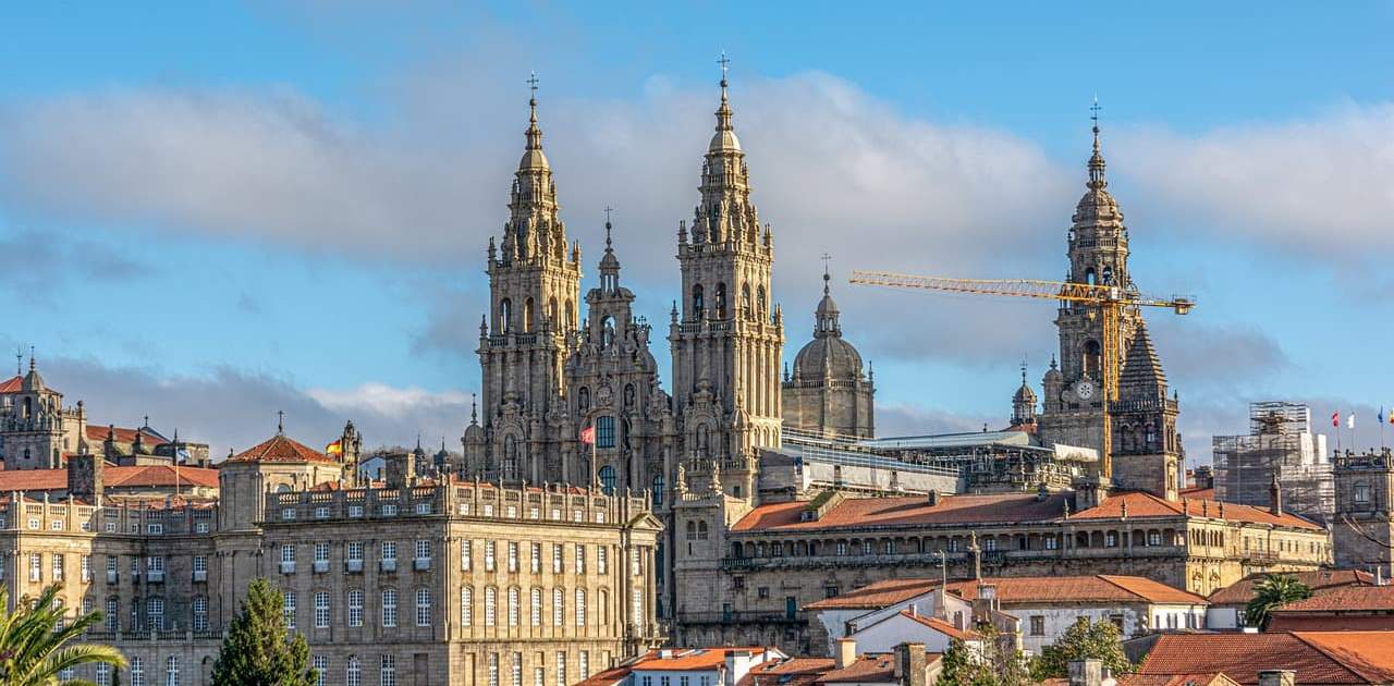Blick auf die Kathedrale von Santiago de Compostela