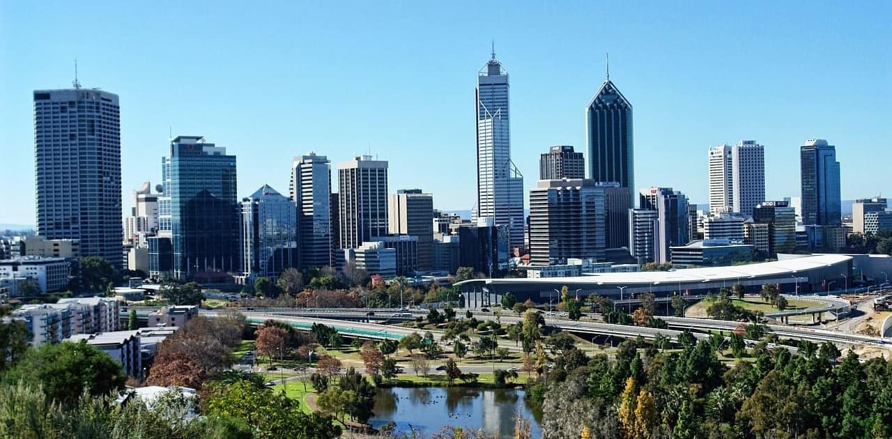 Die Skyline von Perth