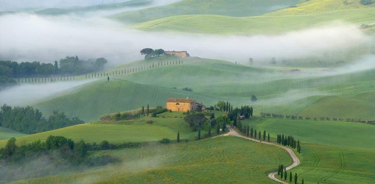 Die toskanische Landschaft im Val d'Orcia